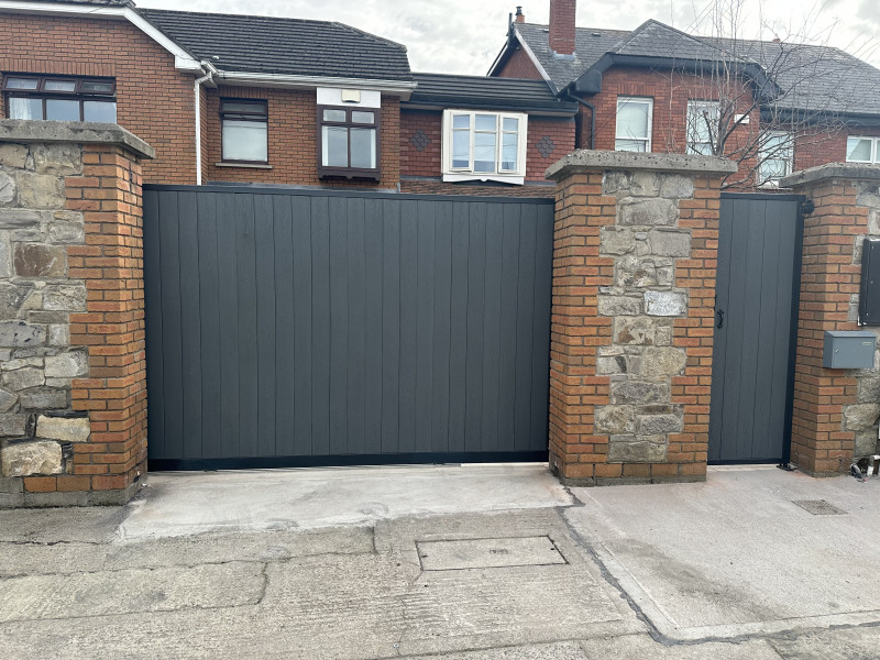 Black composite sliding gates